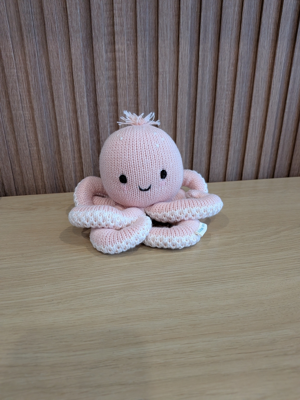 Plush Knit Octopus Soft Toy - Coral Pink